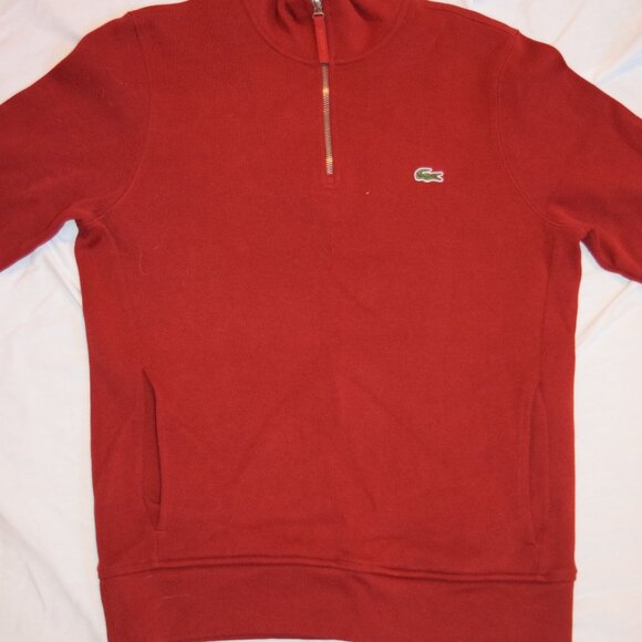 Lacoste Red Quarter Zip - Picture 6 of 9